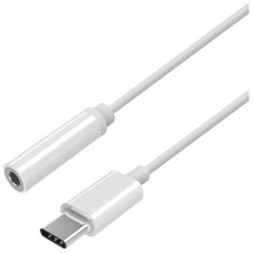 AISENS - CONVERSOR USB-C A AUDIO ESTILO APPLE, USB-C/M-JACK 3.5/H, BLANCO, 15CM