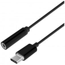 AISENS - CONVERSOR USB-C A AUDIO ESTILO APPLE, USB-C/M-JACK 3.5/H, NEGRO, 15CM