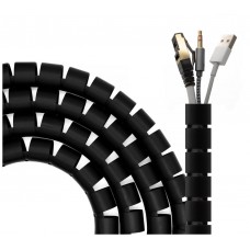 AISENS Organizador de cable en espiral D.=25mm, negro, 3.0m
