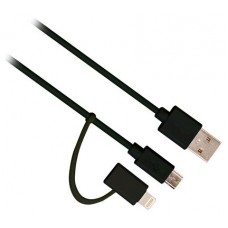 Ewent EW9909 cable USB 1 m 2.0 USB A Micro-USB B/Lightning Negro (Espera 4 dias)