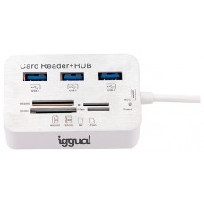iggual Hub USB 3.0 x 3p + Lector tarjetas USB 3.0
