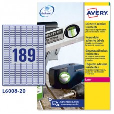 Avery Etiquetas plateadas de poliéster 25.4 x 10 mm (Espera 4 dias)