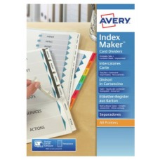 Avery 01732061 lengüeta de índice Separador en blanco con pestaña Cartón (Espera 4 dias)