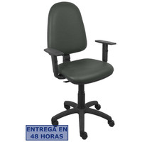 PIQUERAS Y CRESPO Silla Aýna similpiel gris oscuro brazos regulables PIQUERAS Y CRESPO Silla Aýna similpiel gris oscuro brazos regulables