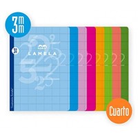 LIBRETA CUARTO 50 HOJAS RAYADO 3 MM-COLORES SURTIDOS LAMELA 06C003 (MIN10) (Espera 4 dias)