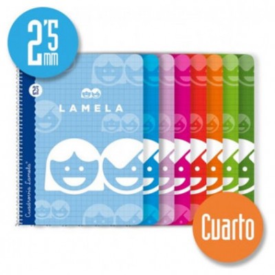 CUADERNO BASICO FORMATO 4º 40 HOJAS RAYADO 2,5 MM SURTIDOS LAMELA 07002 (MIN10) (Espera 4 dias)