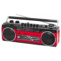 RADIO GRABADORA PORTÁTIL USB SD BLUETOOTH CASSETTE TREVI RR 501 BT ROJO