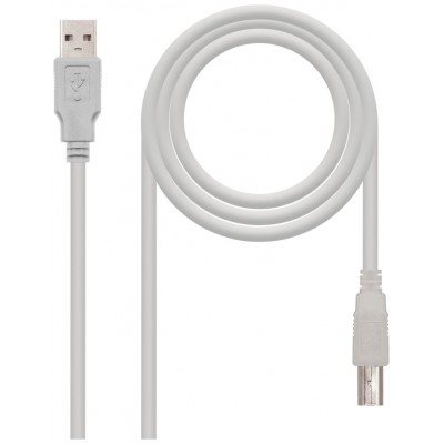 CABLE USB 2.0 IMPRESORA TIPO AM-BM BEIGE 1.0 M