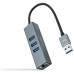 CONVERSOR USB 3.0 ETHERNET GB+3xUSB3.0 GRIS 15 CM
