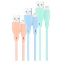 PACK 3 CABLES LIGHTNING A USB 2.0 1 M ROSA/AZUL/VERDE NANOCABLE (Espera 4 dias)
