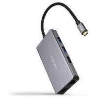 HUB USB-C 3xUSB-A+2xHDMI+RJ45+TF+SD+USB-C PD 100W NANOCABLE (Espera 4 dias)