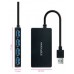 HUB NANO CABLE USB3.0 4PTOS USB-A/M - USB3.0/H 0.15M (Espera 4 dias)