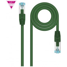 CABLE DE RED LATIGUILLO 600MHZ LSZH SFTP PIMF CAT7 AWG26 0.25 M VERDE NANOCABLE (Espera 4 dias)