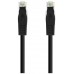 NANOCABLE CABLE RED LATIGUILLO RJ45 LSZH CAT.6A UTP AWG24, NEGRO, 25 CM