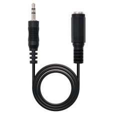 Nanocable Cable Audio, Jack 3.5/M-H, Negro, 3 M