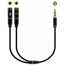 ADAPTADOR AUDIO JACK 3.5M 4 PIN-2XJACK 3.5H 3 PIN