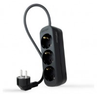 REGLETA 3 TOMAS 1.4M NEGRA NANOCABLE (Espera 4 dias)