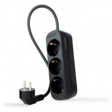 Regleta de Enchufes con 3 Tomas, 1.4 m, Negro