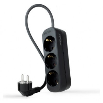REGLETA 3 TOMAS 1.4M NEGRA NANOCABLE (Espera 4 dias)