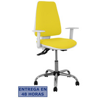 PIQUERAS Y CRESPO Silla Elche blanca asincro bali amarillo brazos regulables ruedas de parque PIQUERAS Y CRESPO Silla Elche blanca asincro bali amarillo brazos regulables ruedas de parque