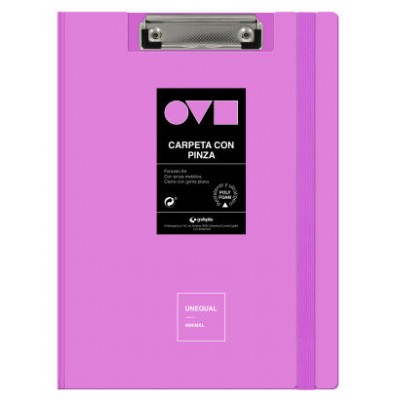 CARPETA A4 TAPA POLYFOAM CON PINZA SUPERIOR UNEQUAL MINIMAL LAVANDA GRAFOPLAS 1550969 (Espera 4 dias)