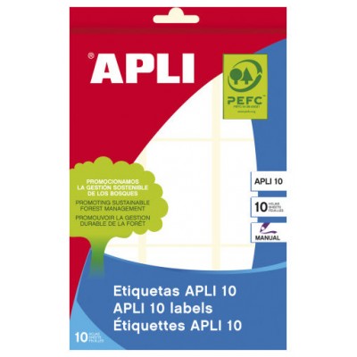 APLI 01650 etiqueta autoadhesiva Rectángulo Permanente Blanco 90 pieza(s) (Espera 4 dias)