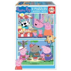 PUZZLE MADERA PEPA PIG 2X25 PIEZAS  EDUCA BORRAS 18078 (Espera 4 dias)