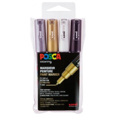 ESTUCHE 4 UDS. PC1M GSWB POSCA UNIBALL 182634669 (Espera 4 dias)