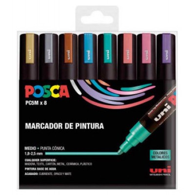 ESTUCHE 8 UDS. PC-5M METAL POSCA UNIBALL 182634680 (Espera 4 dias)