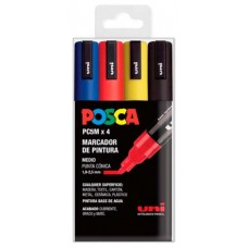 ESTUCHE 4 UDS. PC-5M BASIC POSCA UNIBALL 182634681 (Espera 4 dias)