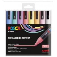 ESTUCHE 8 UDS. PC-5M PASTEL POSCA UNIBALL 182634810 (Espera 4 dias)