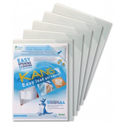 PACK DE 5 FUNDA ADHESIVA PERMANENTE KANG EASY LOAD A4 TARIFOLD 194680 (Espera 4 dias)