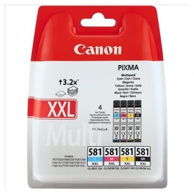 CANON CLI581XXL CMYB Multipack Pixma TR8550 TS6250 MULTIPACK 4- COLORES ALARMA