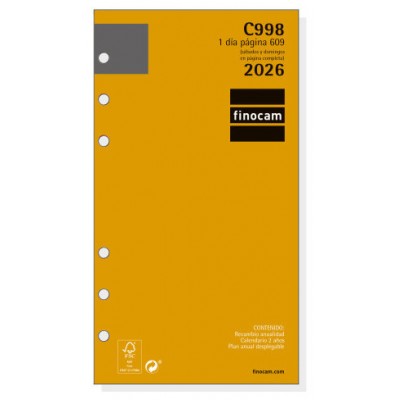 RECAMBIO ANUAL 2026 C998 CLASSIC609 94X171MM DIA PAGINA FINOCAM 201330026 (Espera 4 dias)