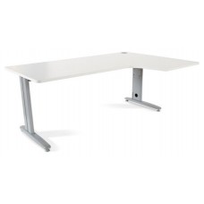 MESA DE OFICINA SERIE METAL FORMA L DERECHA 180X120 GRIS / BLANCO  ROCADA 2052AC04 (Espera 4 dias)