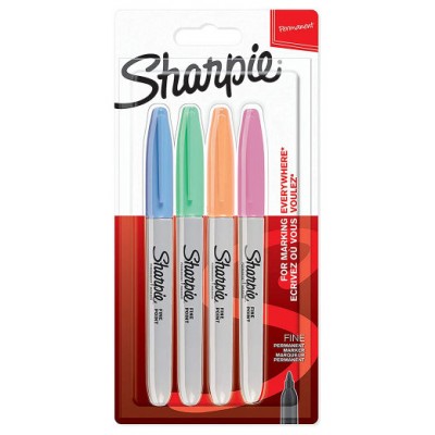 Sharpie 2065402 marcador permanente Fibre tip Azul, Verde, Naranja, Rosa 4 pieza(s) (Espera 4 dias)