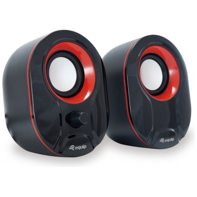 Altavoces 2.0 Equip Life 6w Rms Color Negro Y Rojo