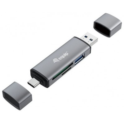 Card Reader Externo Equip Usb 3.0 Doble Conexion Usb &