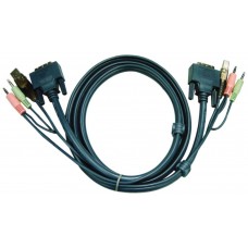 Aten 6ft USB DVI-D Single Link cable para video, teclado y ratón (kvm) Negro 1,8 m (Espera 4 dias)