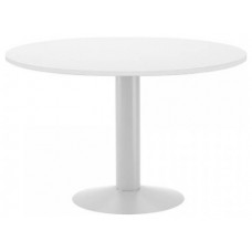 MESA DE REUNIONES REDONDA 120CM DE DIAMETRO. ALTURA 72CM. COLOR: PATA METALICA BLANCA / TABLERO BLANCO ROCADA 3006ATW04 (Espera 4 dias)