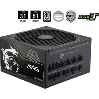 FUENTE ALIMENTACION MSI MAG A1000PLS PCIE5,PSU,1000W,80 PLUS PLATINUM,MODULAR,135MM,ACTIVE PFC,1XPCI-E 5 (12+4 PIN),4XPCI-E (6+2 PIN),8XSATA (15 PIN) (Espera 4 dias)