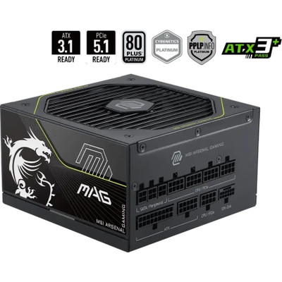 FUENTE ALIMENTACION MSI MAG A1000PLS PCIE5,PSU,1000W,80 PLUS PLATINUM,MODULAR,135MM,ACTIVE PFC,1XPCI-E 5 (12+4 PIN),4XPCI-E (6+2 PIN),8XSATA (15 PIN) (Espera 4 dias) FUENTE ALIMENTACION MSI MAG A1000PLS PCIE5,PSU,1000W,80 PLUS PLATINUM,MODULAR,135MM,ACTIVE PFC,1XPCI-E 5 (12+4 PIN),4XPCI-E (6+2 PIN),8XSATA (15 PIN) (Espera 4 dias)