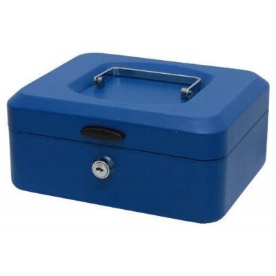 CAJA CAUDALES CON BANDEJA Y CIERRE TAMAÑO MEDIANA 20X9,5X15 CM. AZUL BISMARK 318735 (Espera 4 dias)