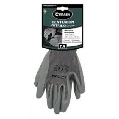 GUANTES DE TRABAJO CENTURION NITRILO/NYLON GRIS T9-GRANDE L CEGASA 327100 (Espera 4 dias)