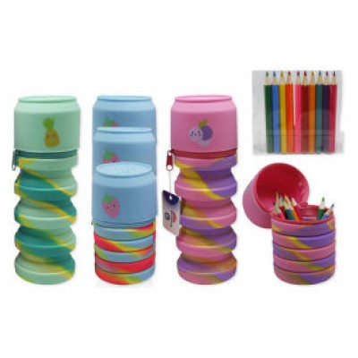 PORTATODO SILICONA RAINBOW EXTENSIBLE + LAPICEROS BISMARK 330188 (Espera 4 dias)