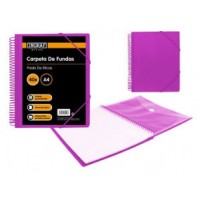 CARPETA ESPIRAL 40 FUNDAS CON SOBRE A4 MORADO POLIPROPILENO INGRAF 332498 (MIN6) (Espera 4 dias)