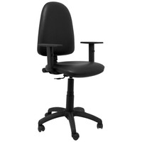 PIQUERAS Y CRESPO Silla A&yacute;na similpiel negro con brazos regulables