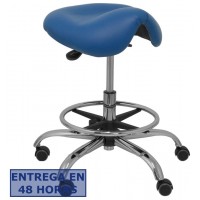 PIQUERAS Y CRESPO Taburete Zarza sin respaldo similpiel azul