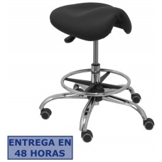 PIQUERAS Y CRESPO Taburete Zarza sin respaldo similpiel negro