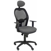 PIQUERAS Y CRESPO Silla Jorquera malla negra asiento bali gris oscuro con cabecero fijo PIQUERAS Y CRESPO Silla Jorquera malla negra asiento bali gris oscuro con cabecero fijo